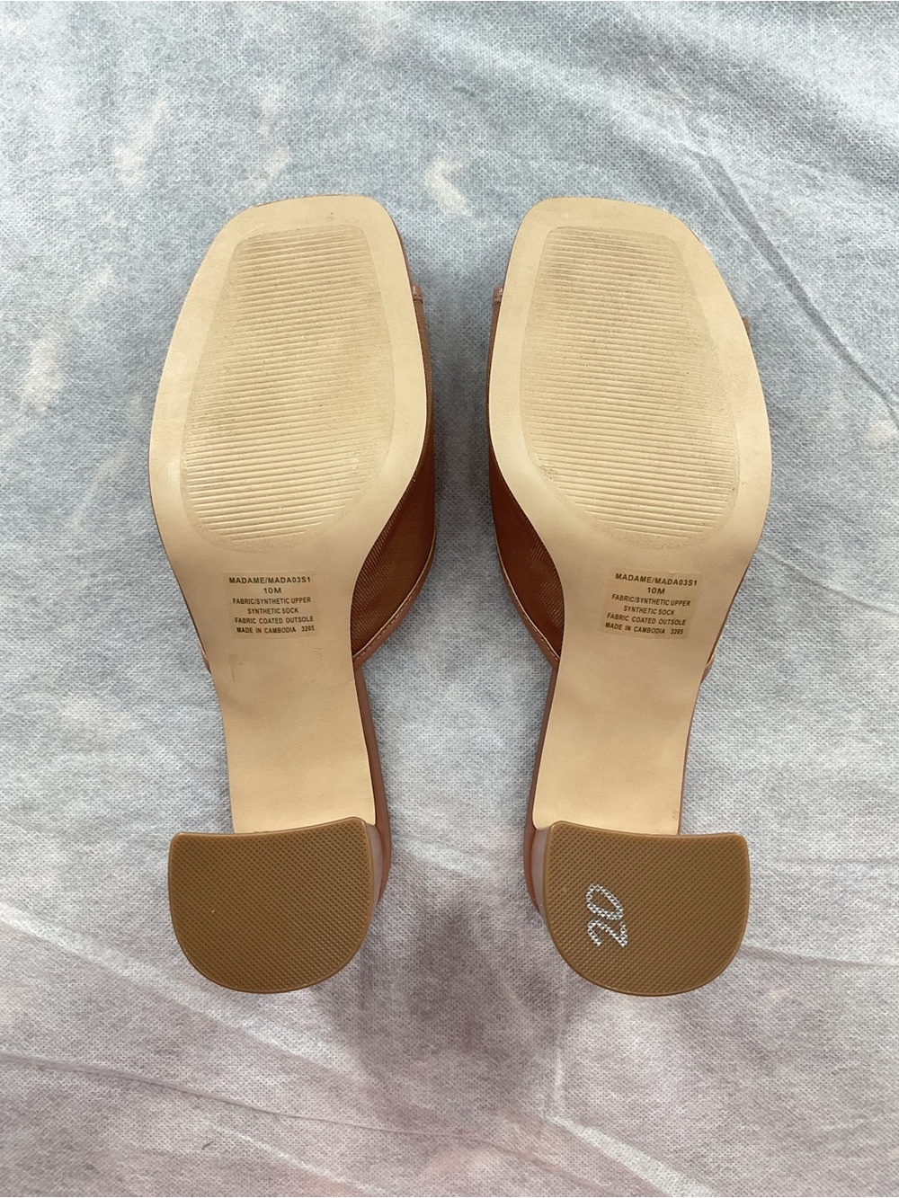 Steve Madden Madame Block Heel Sandal Tan Brown Square-Toe Slide Mules - Picture 6 of 6